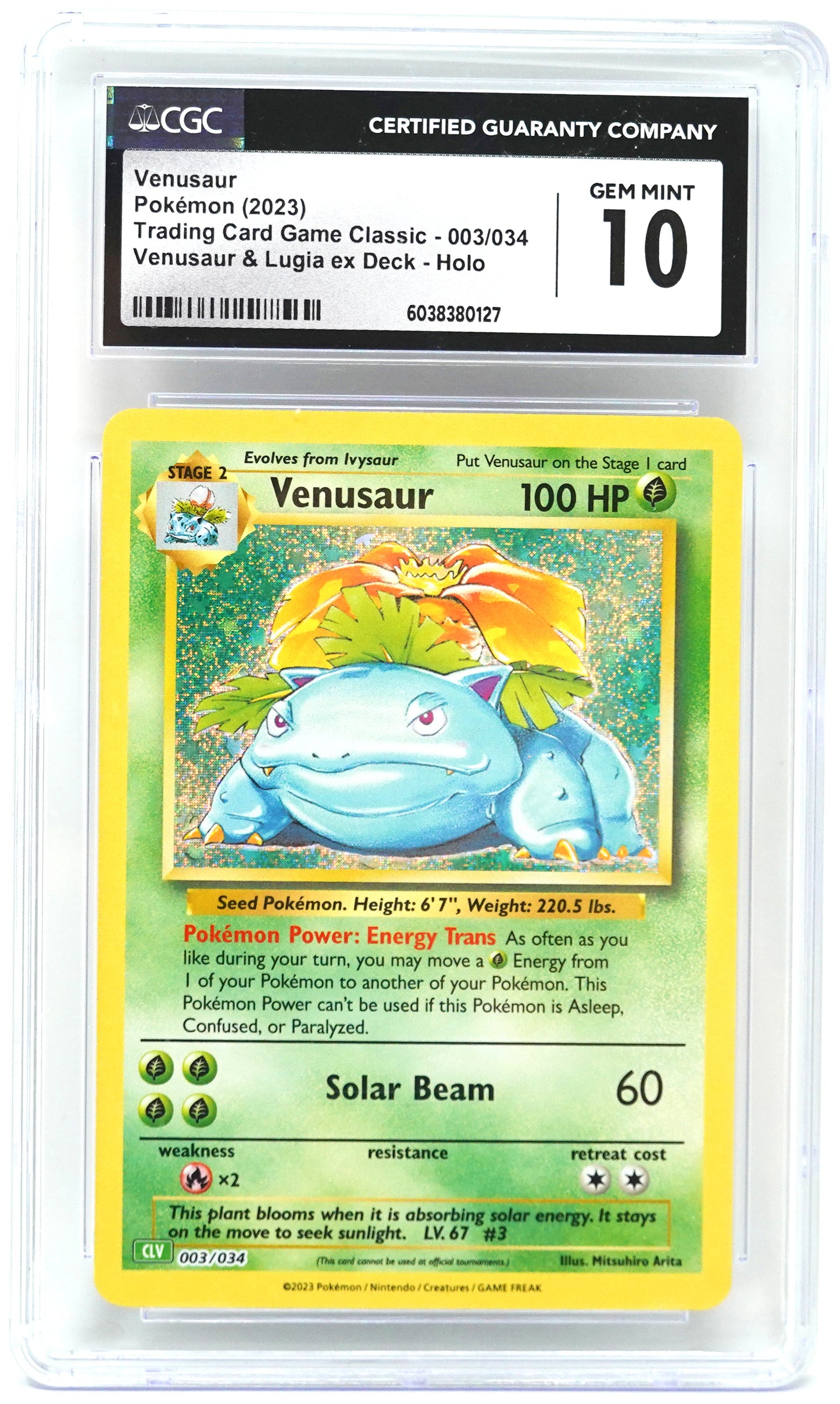 2023 POKEMON TCG CLASSIC VENUSAUR DECK #003 VENUSAUR HOLO CGC 10 GEM MINT