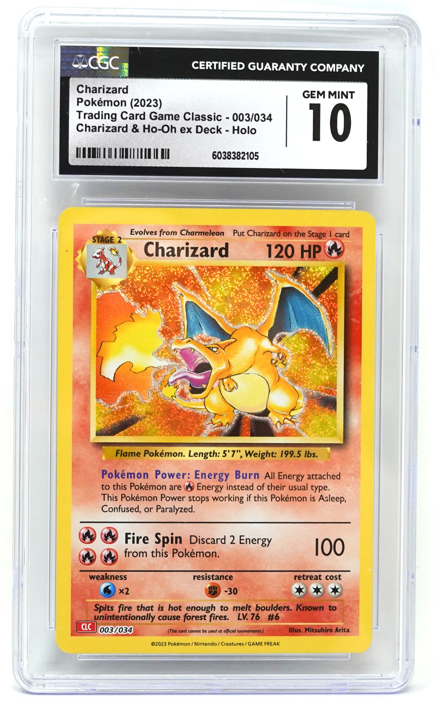 2023 POKEMON TCG CLASSIC CHARIZARD DECK #003 CHARIZARD HOLO CGC 10 GEM MINT