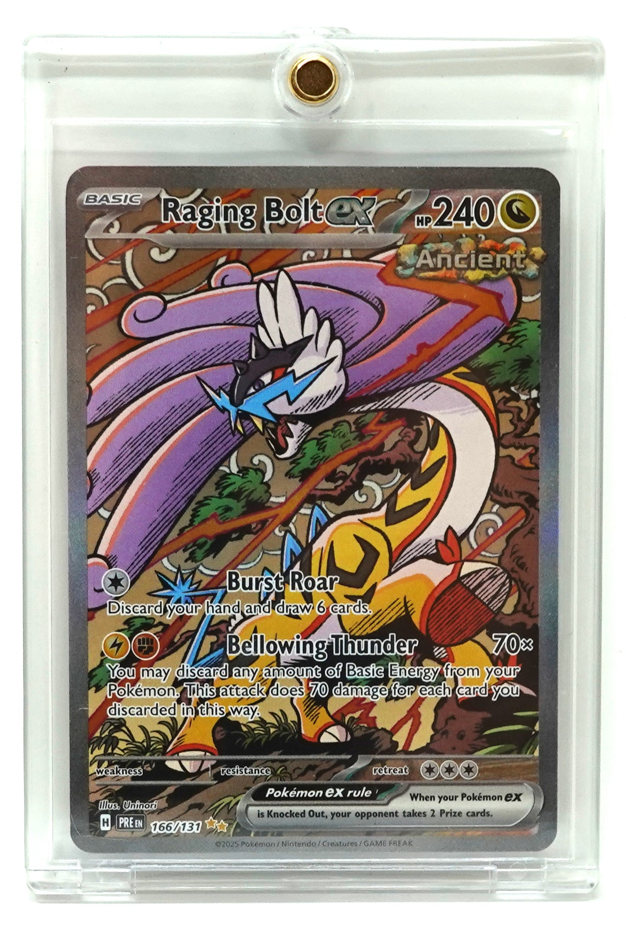 2023 POKEMON PRISMATIC EVOLUTIONS #166 RAGING BOLT EX SPECIAL ILLUSTRATION RARE HOLO