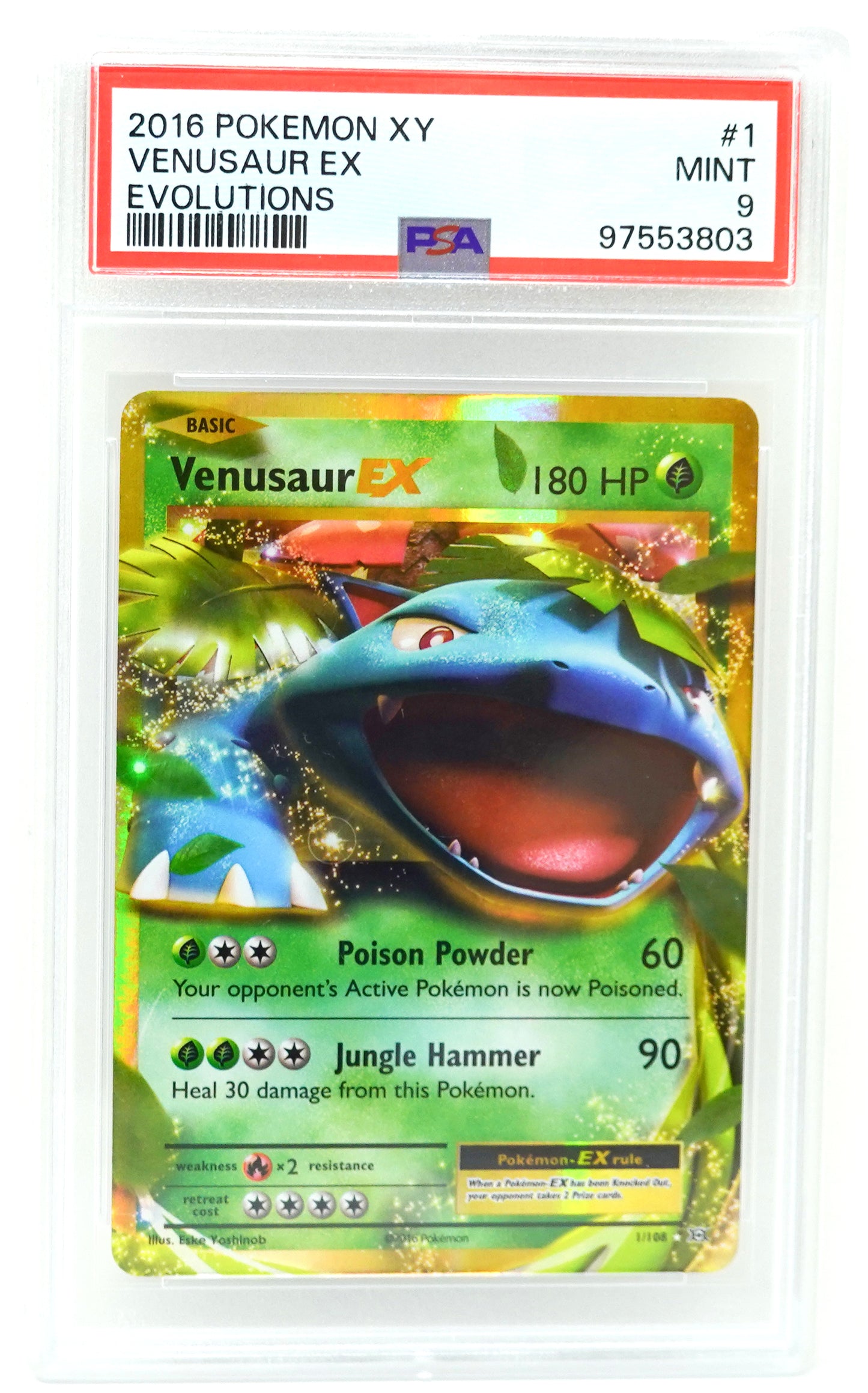 2016 POKEMON XY EVOLUTIONS #1 VENUSAUR EX EVOLUTIONS PSA 9