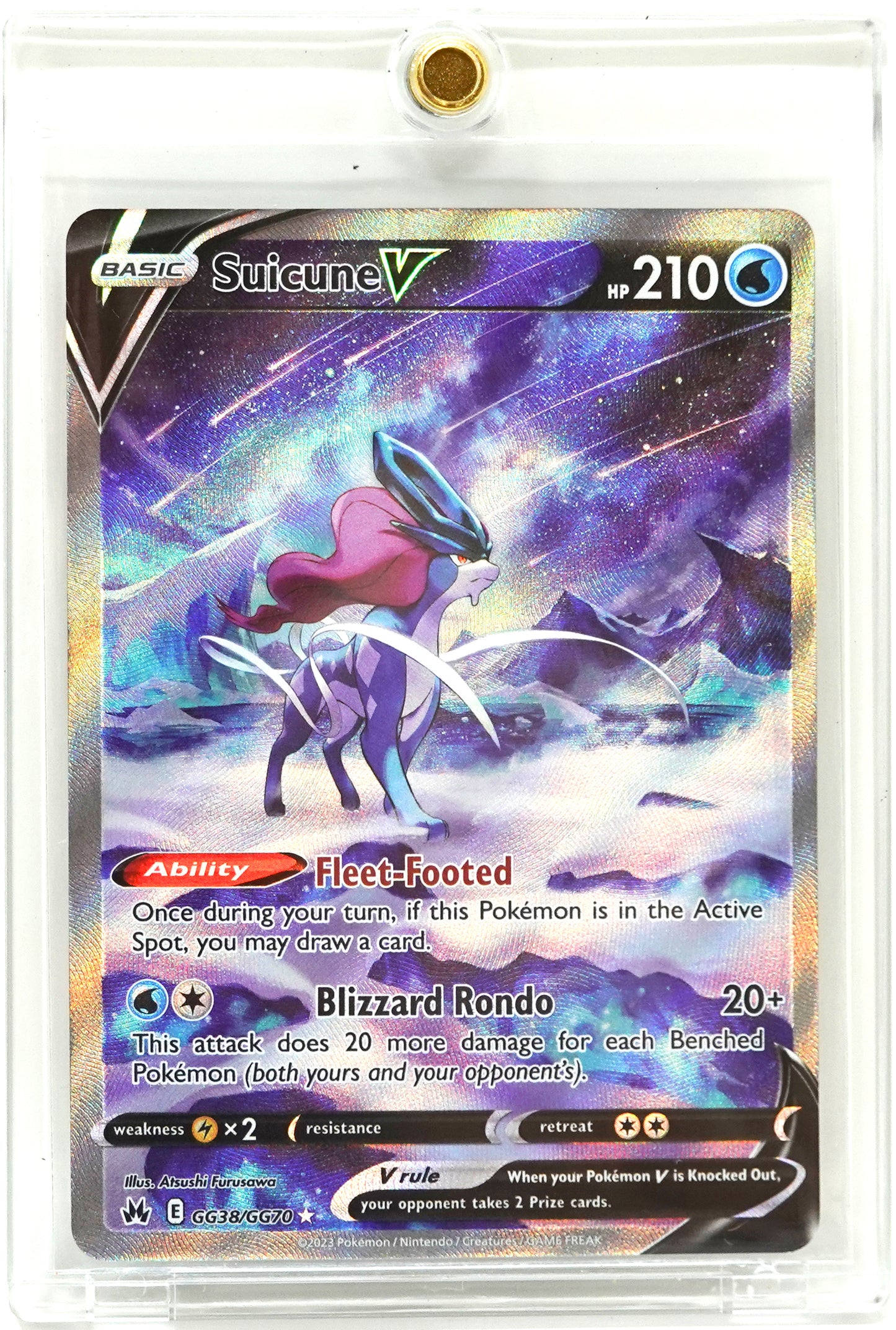 2023 POKEMON CROWN ZENITH GG38 SUICUNE V FULL ART GALARIAN GALLERY HOLO
