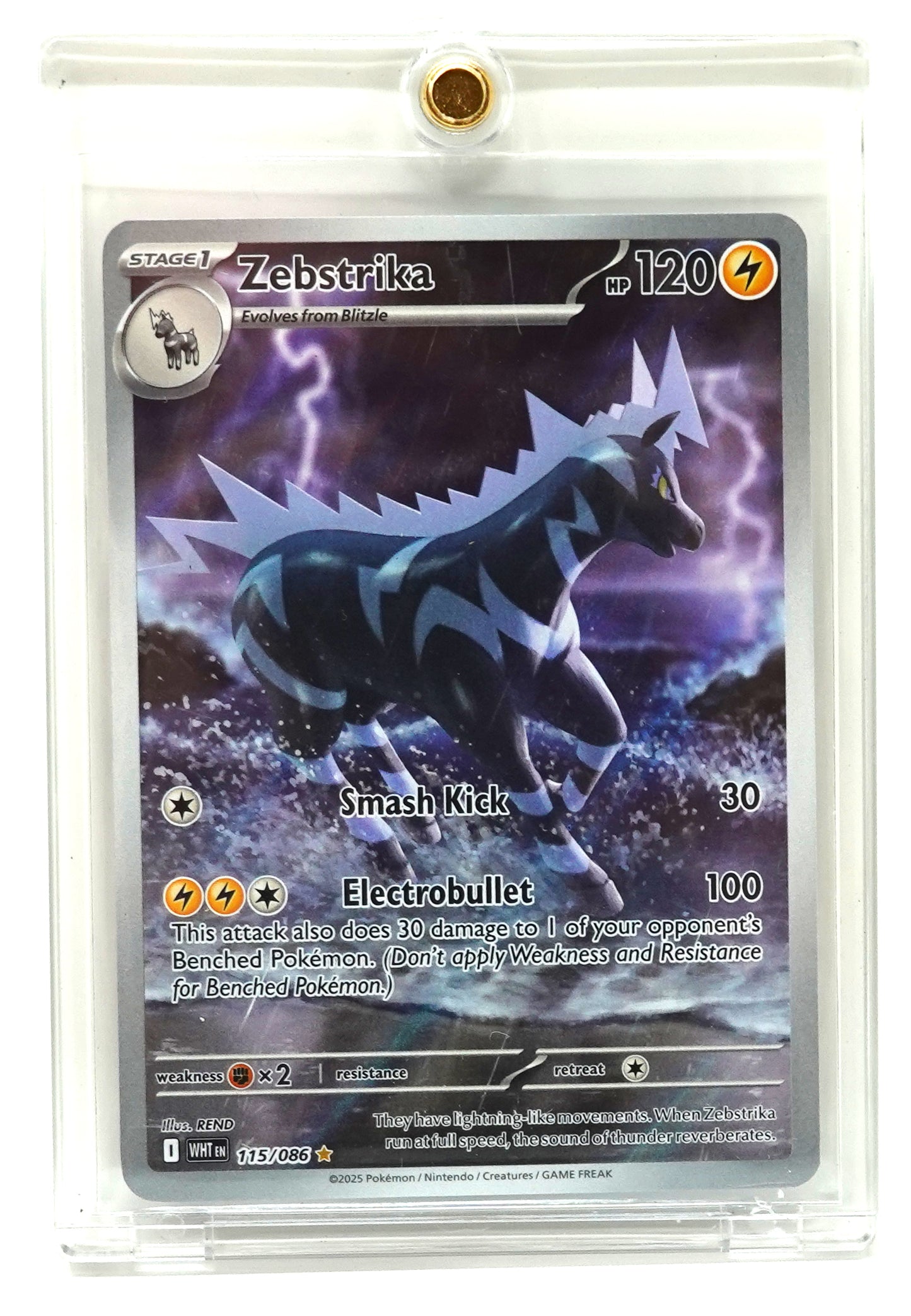 2025 POKEMON WHITE FLARE #115 ZEBSTRIKA ILLUSTRATION RARE HOLO